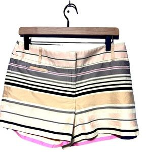 Prep School Chic Casual Ann Taylor Loft 100% Cotton Preppy Striped Short Sz 6